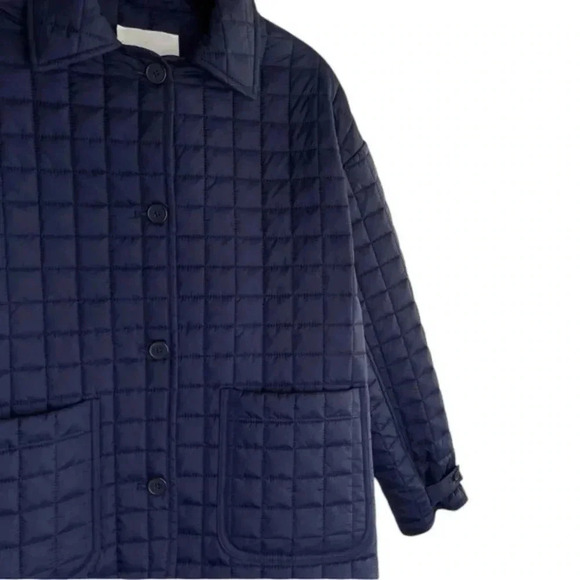 Hudson North Square Quilt Polyfill Navy  Oversized Jacket Size Small - Picture 5 of 10